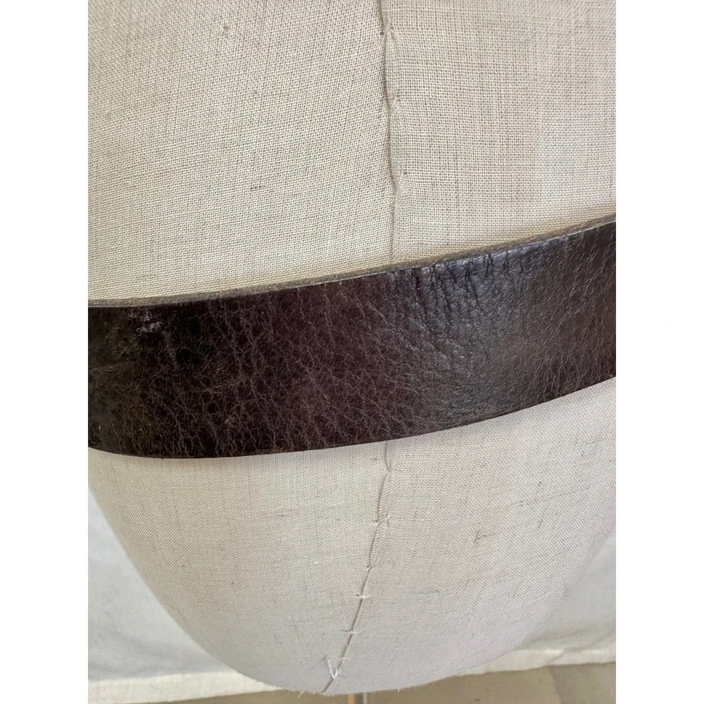 Lauren Ralph Lauren Dark‎ Brown Genuine Leather O-Ring Buckle Belt Womens Large